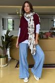 Made in Italy Hush Button Knit Waistcoat Burgundy